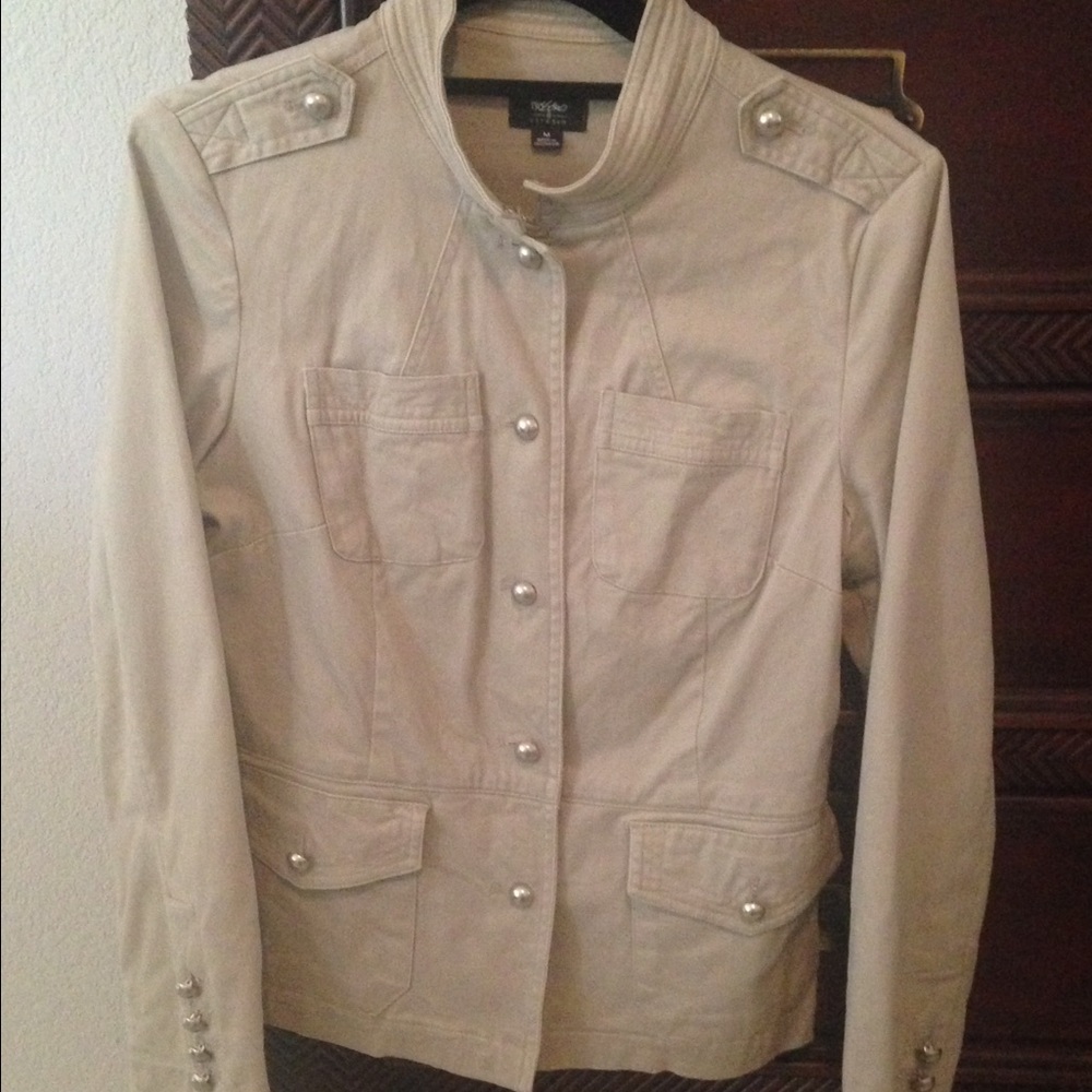 Mossimo/Target khaki,soft blazer-silver buttons